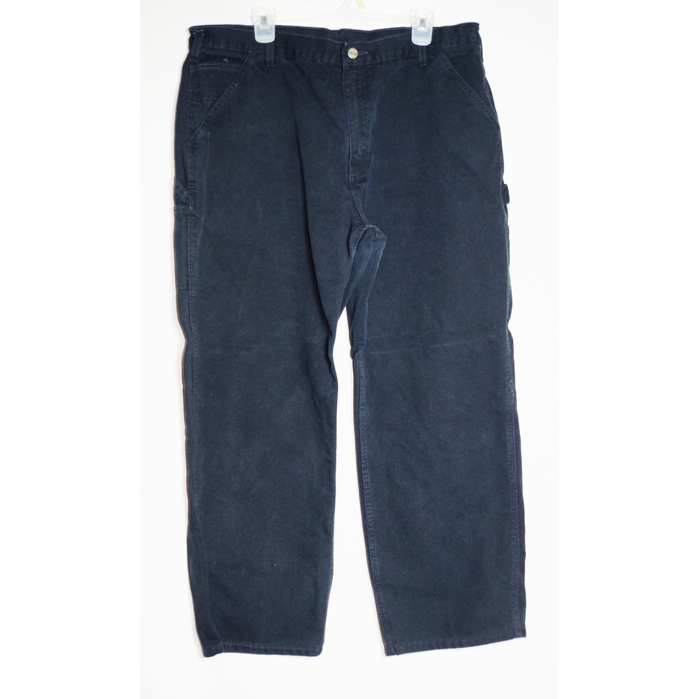 Carhartt Men's 40x30 B11 BLK Black Washed Duck Work Dungaree Pants Loose Fit